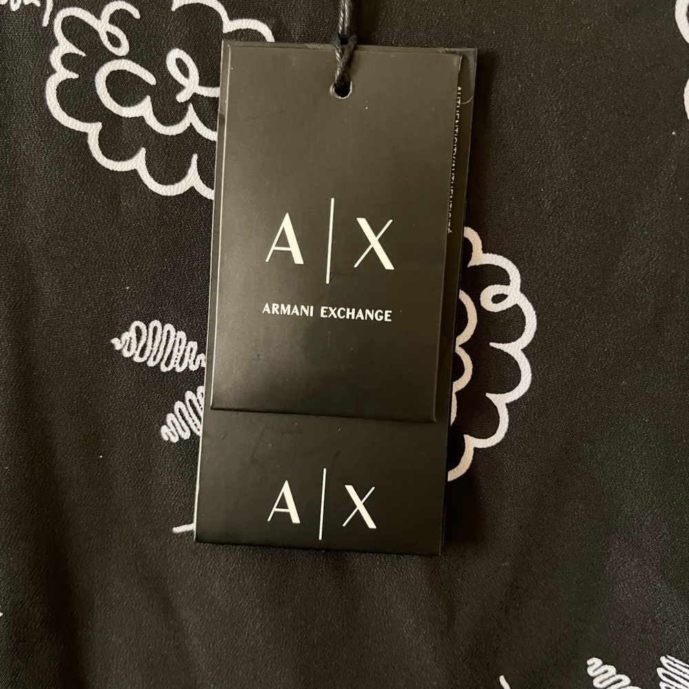 A|X Armani Exchange DEEP KEYHOLE-BACK BLOUSE - Picture 8 of 15